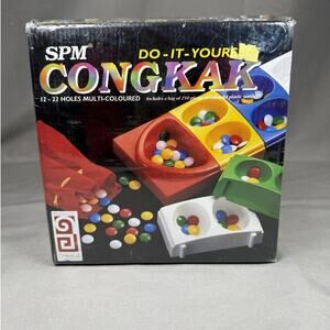 Congkak Foldable Game Set 12-22 Multicolored Holes w/ 210 Pcs Sealed New In Box